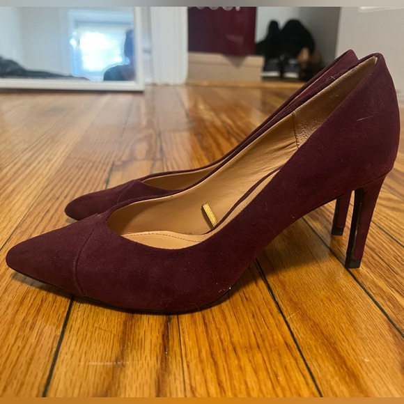 Zara Suede Pumps - Burgundy - Picture 3 of 10
